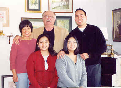 Back - Gary's wife Solly, Gary, his son Darwin - Front - his daughter Olive, and his daughter-in-law Jeannie